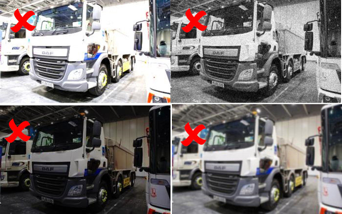 Examples of bad photos for HGV Safety Permit application
