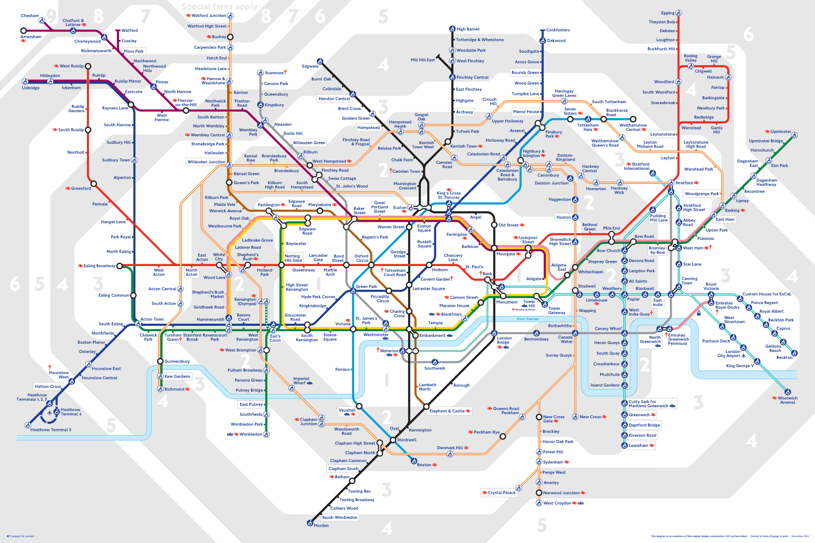 Londons Underground Stations Map Metro Londres Mapa Del Metro De