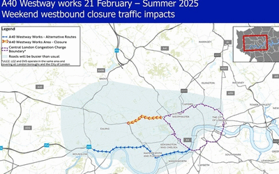 A40 traffic impact map