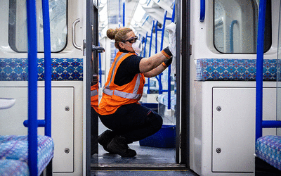 cleaning tube train