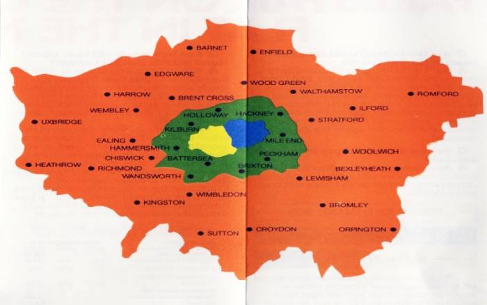 First Zonal Fares system map from 1981