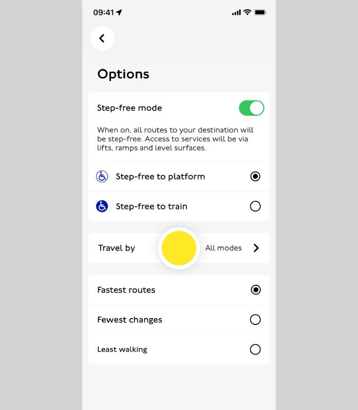 tfl go - see journey options