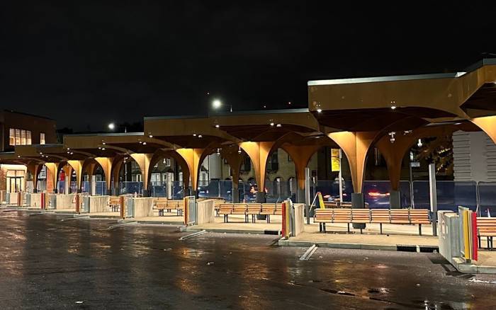 New station at night