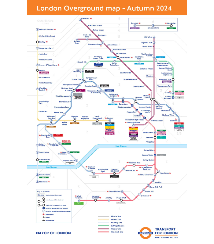 London Overground Karte ab Herbst 2024