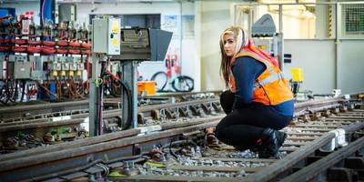Track Technician apprentice working at depot