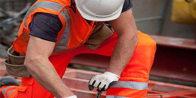 A workman working on the track