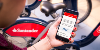 santander app on a smartphone