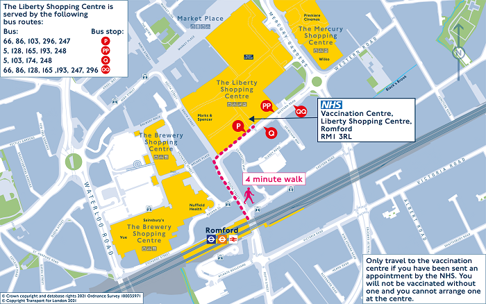 COVID-19 vaccination centres - Transport for London