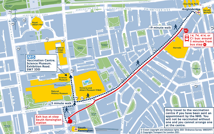 COVID-19 vaccination centres - Transport for London