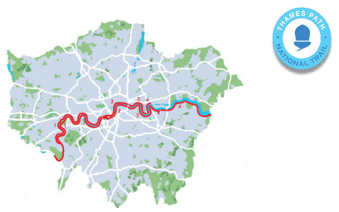 River Thames Cycle Route Map Thames Path - Transport For London