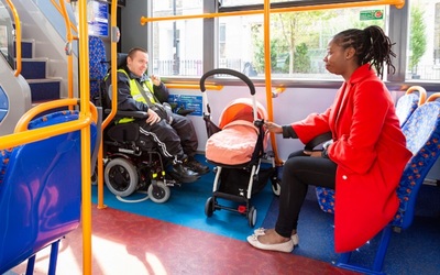 Wheelchair space shared with buggy