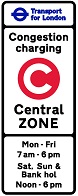 congestion charge entry sign